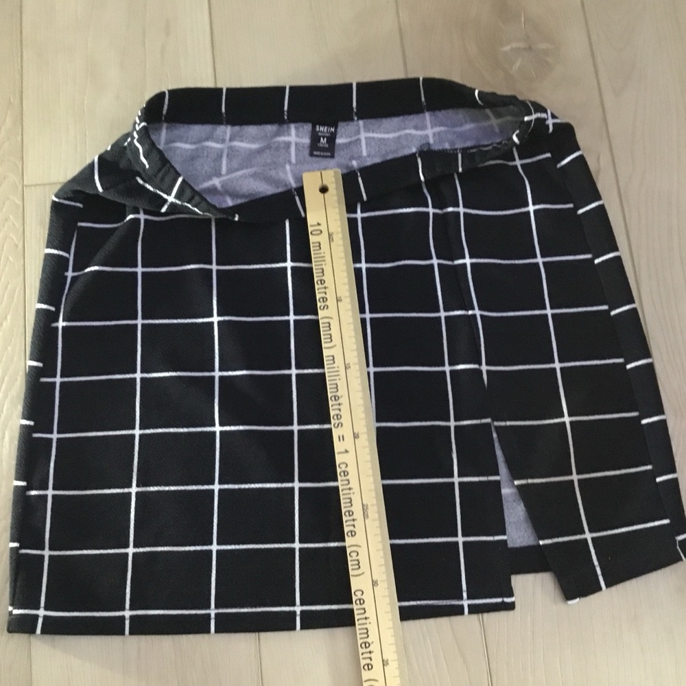 Black and White Grid Mini Skirt